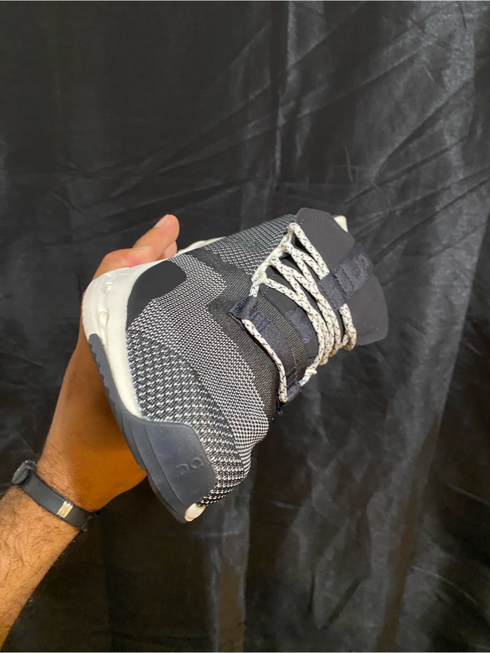 On Running Men's Athletic Sneakers in Black and White